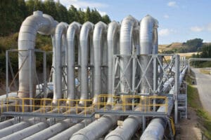 Pipeline infrastructure for nitrogen purging procedure in industrial gas system.