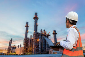 Engineer overseeing shutdowns and turnarounds at an industrial oil and gas processing facility.